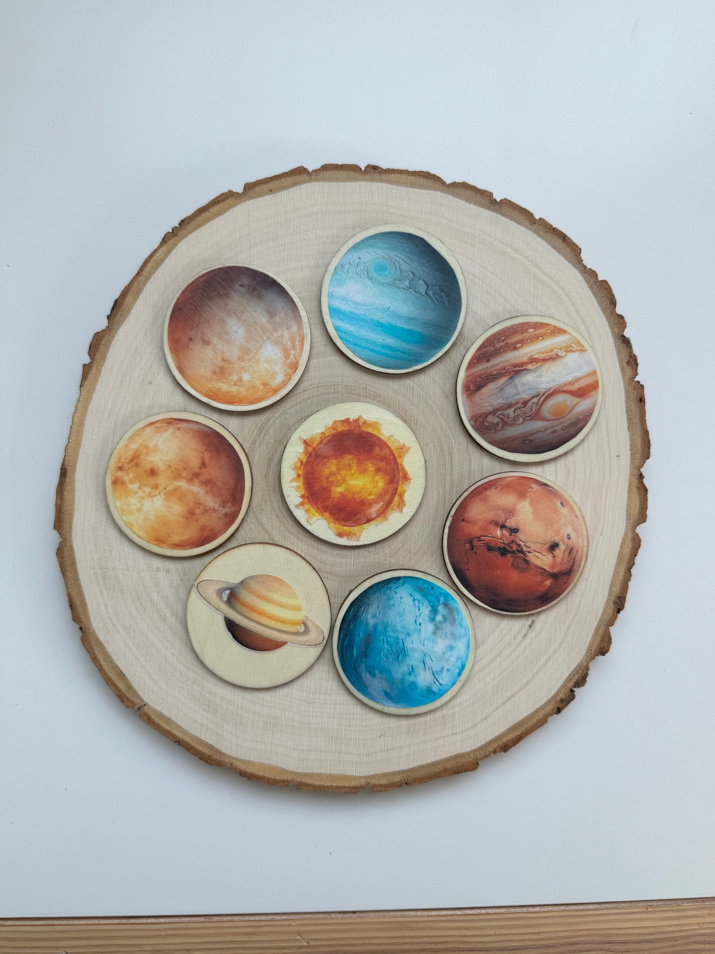 Solar System Wooden Learning Disks